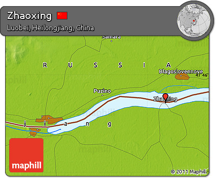 Physical Map of Zhaoxing