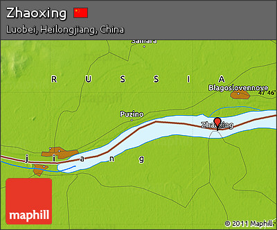 Physical Map of Zhaoxing