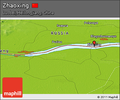 Physical Panoramic Map of Zhaoxing