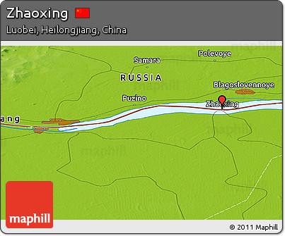 Physical Panoramic Map of Zhaoxing