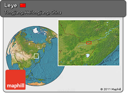 Satellite Location Map of Leye