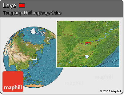 Satellite Location Map of Leye