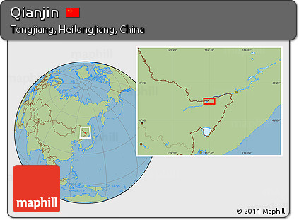 Savanna Style Location Map of Qianjin