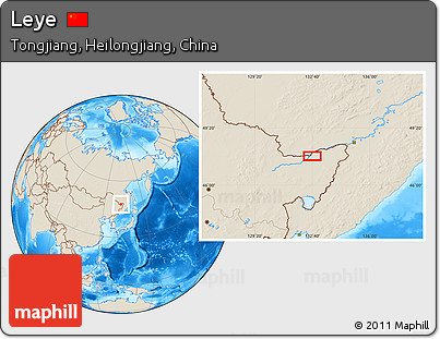 Shaded Relief Location Map of Leye