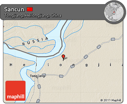 Shaded Relief Map of Sancun