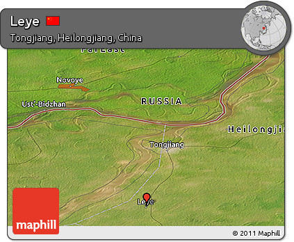 Satellite Panoramic Map of Leye