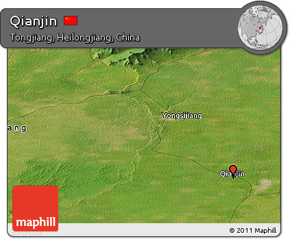 Satellite Panoramic Map of Qianjin