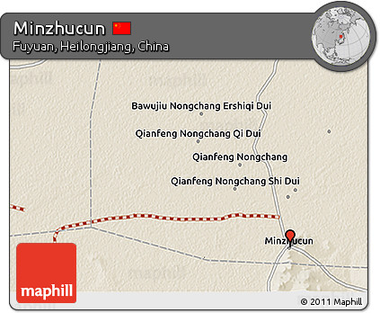 Shaded Relief 3D Map of Minzhucun