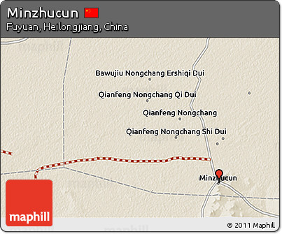 Shaded Relief 3D Map of Minzhucun