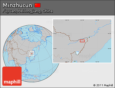 Gray Location Map of Minzhucun