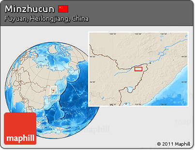 Shaded Relief Location Map of Minzhucun