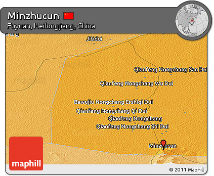 Political Panoramic Map of Minzhucun