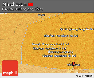 Political Panoramic Map of Minzhucun