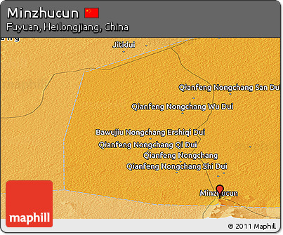 Political Panoramic Map of Minzhucun