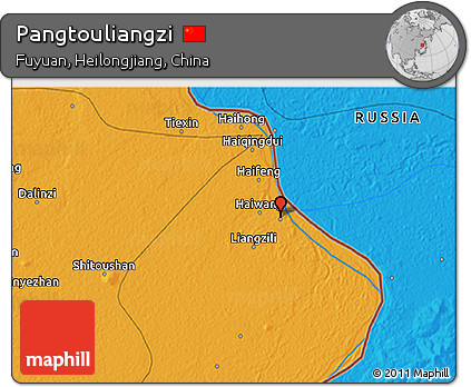Political 3D Map of Pangtouliangzi