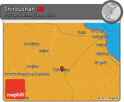 Political 3D Map of Shitoushan
