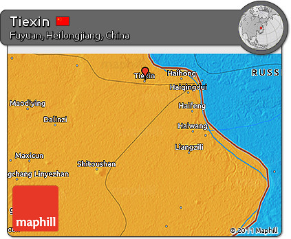 Political 3D Map of Tiexin