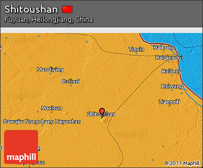 Political 3D Map of Shitoushan