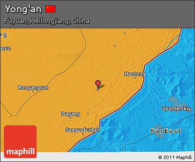 Political 3D Map of Yong'an