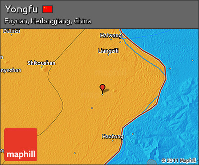 Political 3D Map of Yongfu