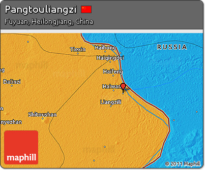 Political 3D Map of Pangtouliangzi