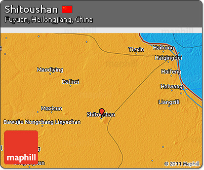 Political 3D Map of Shitoushan