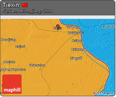 Political 3D Map of Tiexin