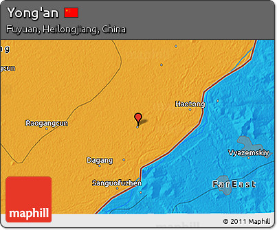 Political 3D Map of Yong'an