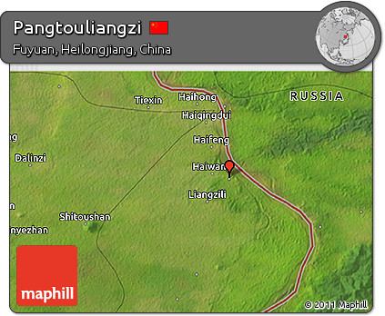 Satellite 3D Map of Pangtouliangzi