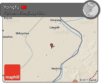 Shaded Relief 3D Map of Yongfu