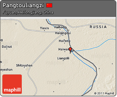 Shaded Relief 3D Map of Pangtouliangzi