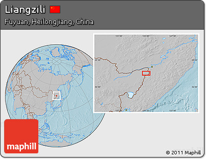 Gray Location Map of Liangzili, hill shading
