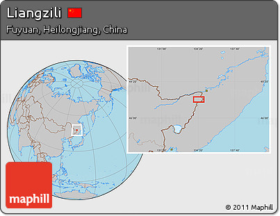 Gray Location Map of Liangzili