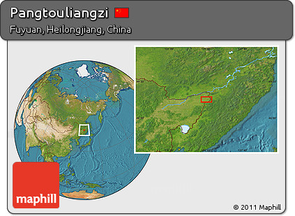 Satellite Location Map of Pangtouliangzi