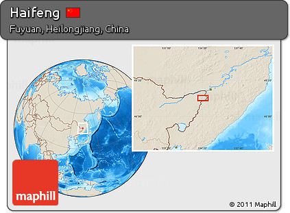 Shaded Relief Location Map of Haifeng