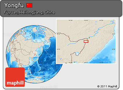 Shaded Relief Location Map of Yongfu