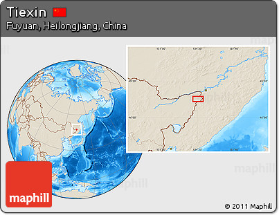 Shaded Relief Location Map of Tiexin