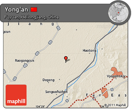 Shaded Relief Map of Yong'an