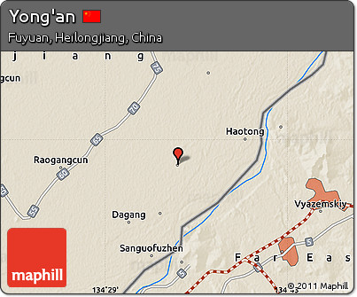 Shaded Relief Map of Yong'an