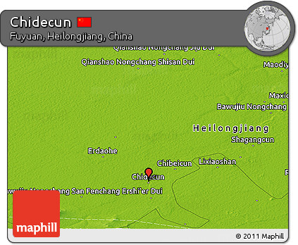 Physical Panoramic Map of Chidecun