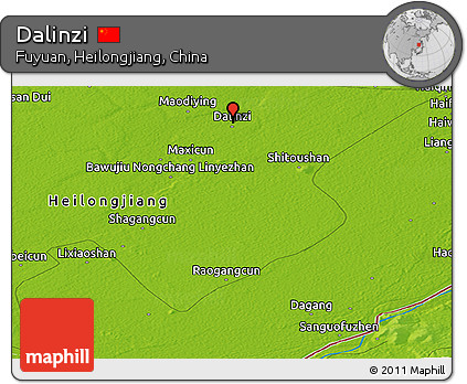 Physical Panoramic Map of Dalinzi