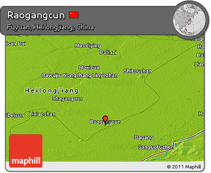 Physical Panoramic Map of Raogangcun