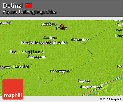 Physical Panoramic Map of Dalinzi