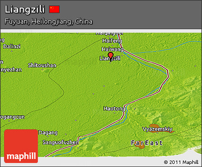 Physical Panoramic Map of Liangzili