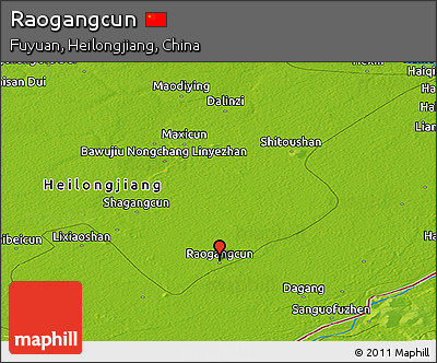 Physical Panoramic Map of Raogangcun