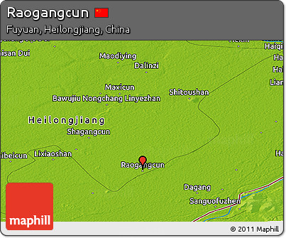 Physical Panoramic Map of Raogangcun