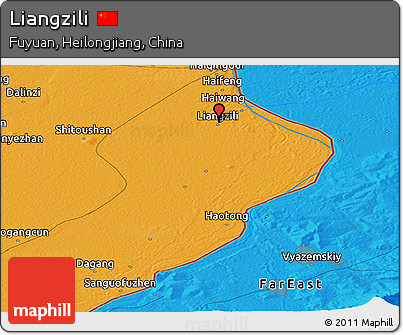 Political Panoramic Map of Liangzili