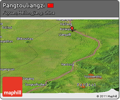 Satellite Panoramic Map of Pangtouliangzi