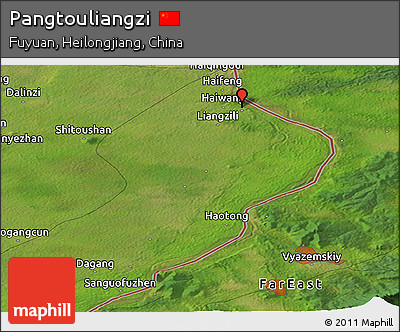 Satellite Panoramic Map of Pangtouliangzi