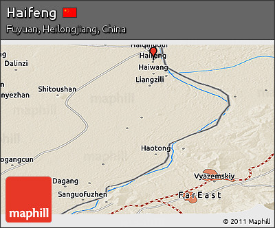 Shaded Relief Panoramic Map of Haifeng